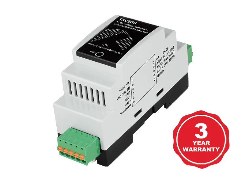 Teracom AC voltage transducer with MODBUS RTU interface TSV300